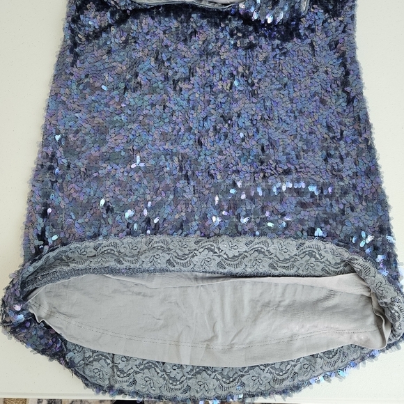 Dress The Population Leah Sequin Blue Iridescent Mini Dress XS - Picture 10 of 10